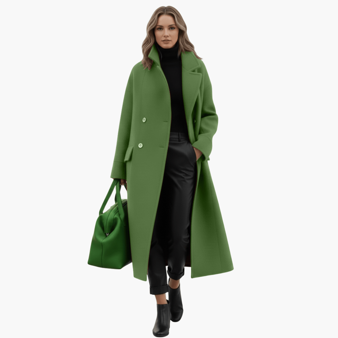 Manteau Long Col Montant avec Poches pour Femmes - Emilia Lane