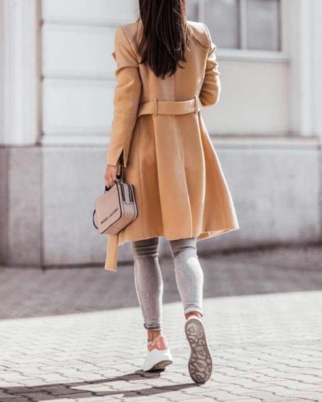 Manteau long femme avec ceinture - Emilia Lane