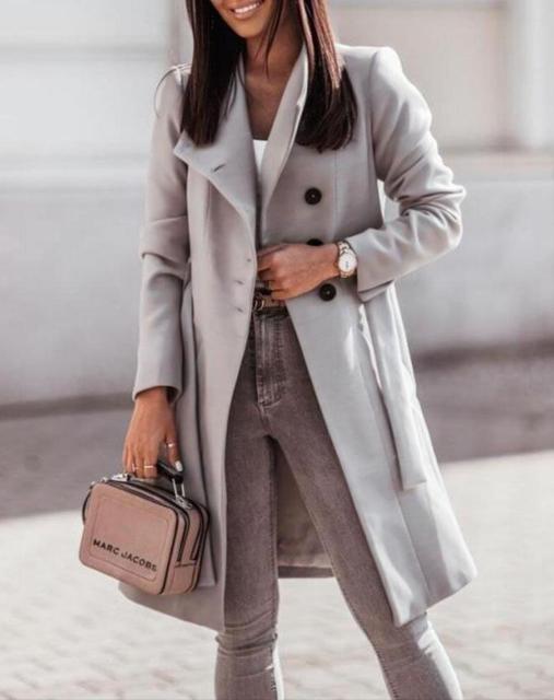 Manteau long femme avec ceinture - Emilia Lane
