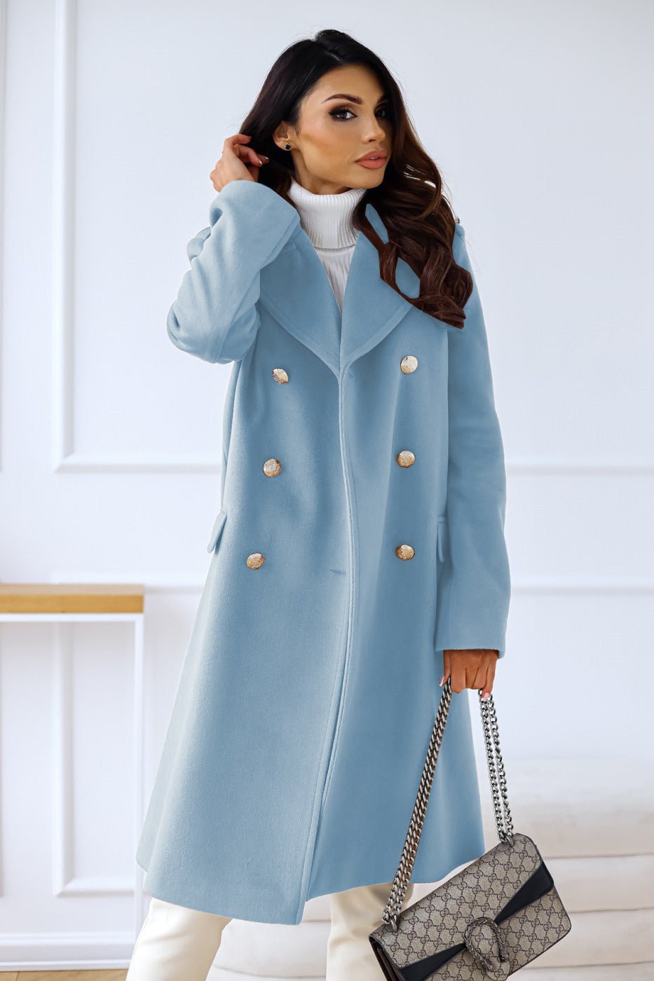 Manteau mi - long boutonné pour Femmes - Emilia Lane