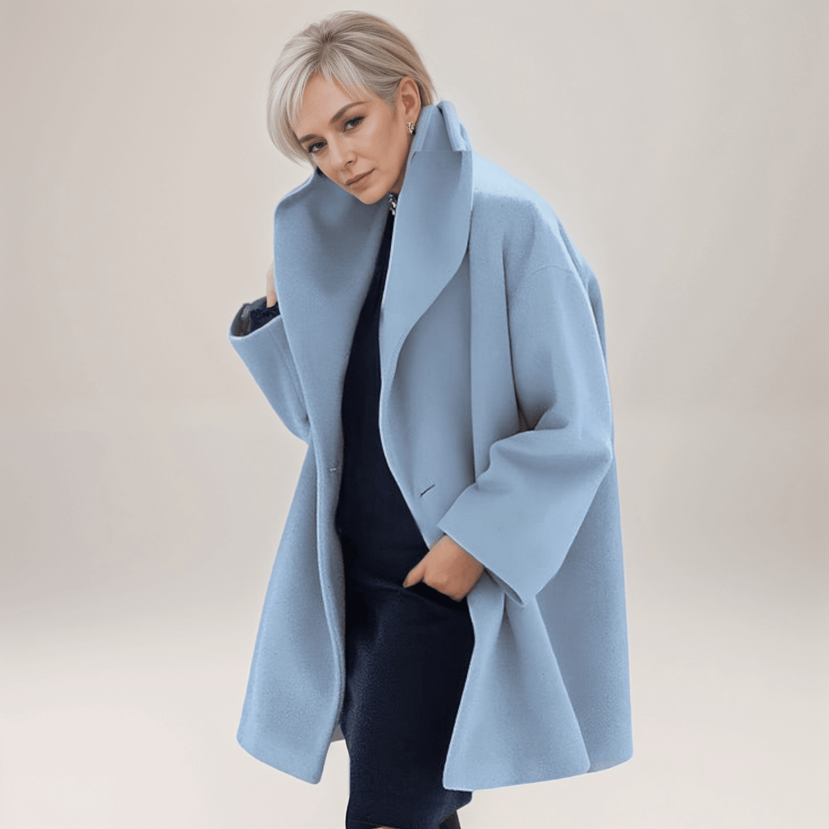 Manteau Oversize en Tissu Effet Laine pour Femme - Emilia Lane