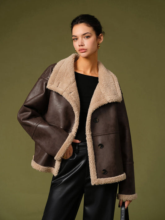 Manteau Réversible en Laine Composite pour Femme - Emilia Lane