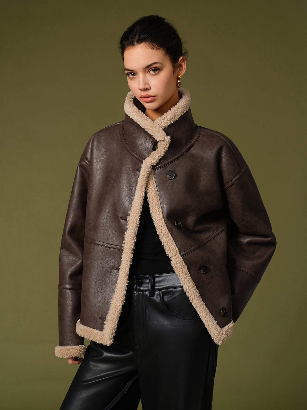 Manteau Réversible en Laine Composite pour Femme - Emilia Lane