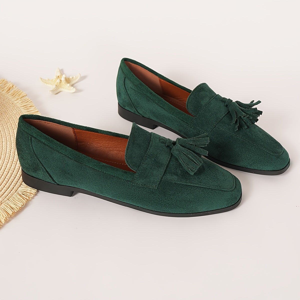 Mocassino Confort in Camoscio con Frange da Donna