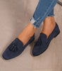 Mocassino Confort in Camoscio con Frange da Donna