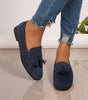 Mocassino Confort in Camoscio con Frange da Donna