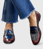 Mocassino Bicolore Penny Loafer in Similpelle Verniciata da Donna