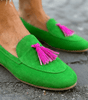 Mocassins à Pompons en Suède pour Femmes - Emilia Lane