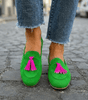 Mocassins à Pompons en Suède pour Femmes - Emilia Lane