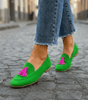Mocassins à Pompons en Suède pour Femmes - Emilia Lane