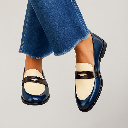 Mocassins Bicolores Classiques pour Femmes - Emilia Lane