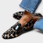 Mocassino Confort in Camoscio con Stampa Leopardo da Donna