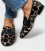 Mocassino Confort in Camoscio con Stampa Leopardo da Donna