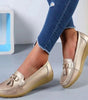 Mocassino Confort in Pelle con Nappina e Fibbia Dorata da Donna