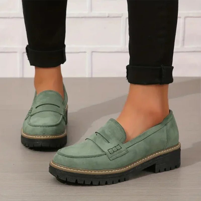 Mocassino Penny Loafer in similpelle con suola platform per donna