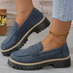 Mocassino Penny Loafer in similpelle con suola platform per donna