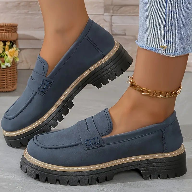 Mocassino Penny Loafer in similpelle con suola platform per donna