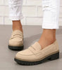 Mocassino Penny Loafer in similpelle con suola platform per donna
