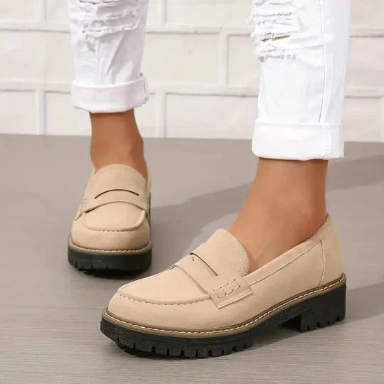 Mocassino Penny Loafer in similpelle con suola platform per donna