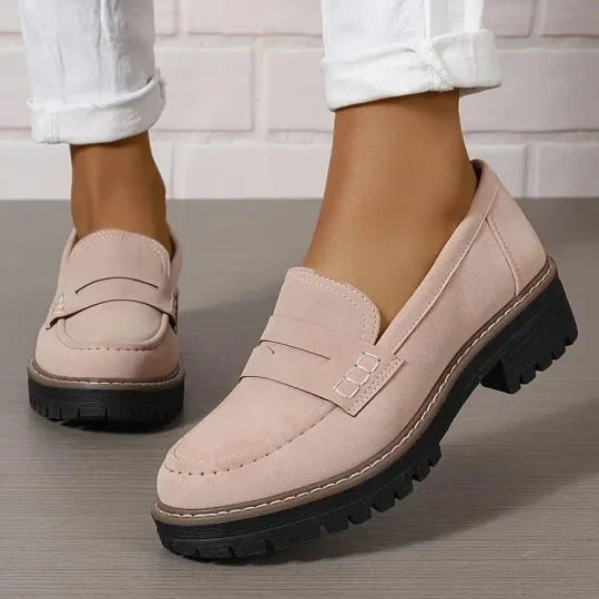 Mocassino Penny Loafer in similpelle con suola platform per donna