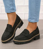 Mocassino Penny Loafer in similpelle con suola platform per donna