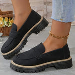 Mocassino Penny Loafer in similpelle con suola platform per donna