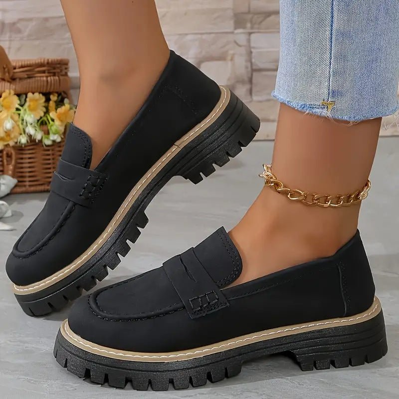 Mocassino Penny Loafer in similpelle con suola platform per donna
