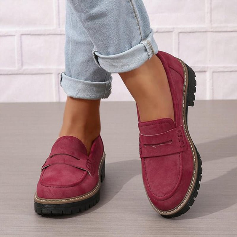 Mocassino Penny Loafer in similpelle con suola platform per donna