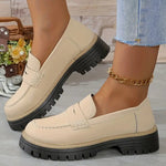 Mocassino Penny Loafer in similpelle con suola platform per donna