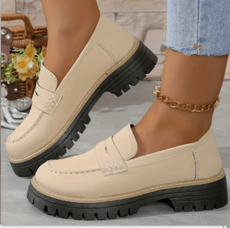 Mocassino Penny Loafer in similpelle con suola platform per donna