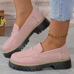 Mocassino Penny Loafer in similpelle con suola platform per donna