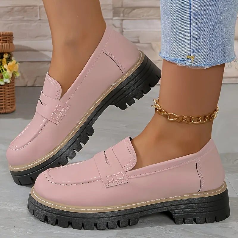 Mocassino Penny Loafer in similpelle con suola platform per donna