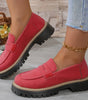 Mocassino Penny Loafer in similpelle con suola platform per donna