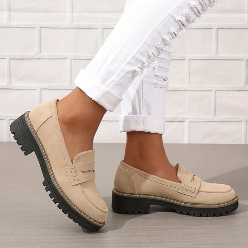 Mocassino Penny Loafer in similpelle con suola platform per donna