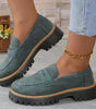Mocassino Penny Loafer in similpelle con suola platform per donna