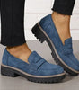 Mocassino Penny Loafer in similpelle con suola platform per donna