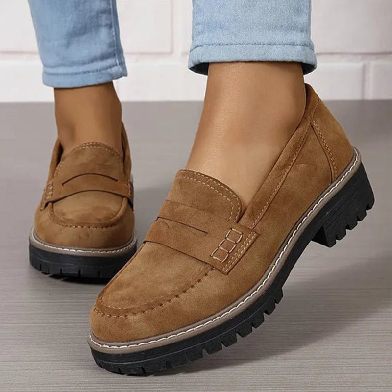 Mocassino Penny Loafer in similpelle con suola platform per donna