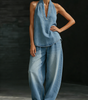 Completo in denim due pezzi da donna | Ideale per tutti i giorni