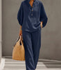 Completo casual da donna con pantaloni larghi | Ideale per l'estate