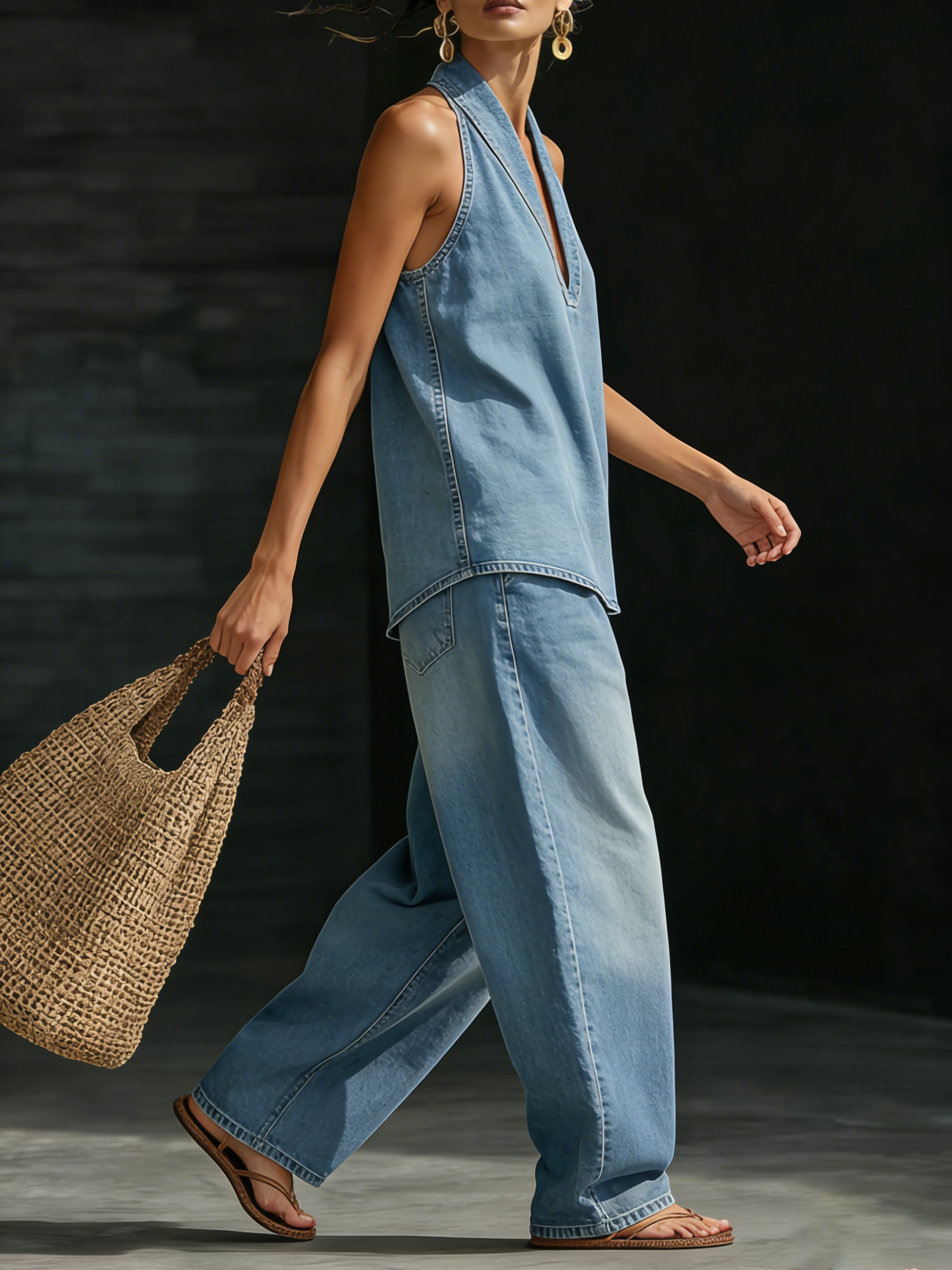 Completo in denim due pezzi da donna | Ideale per tutti i giorni