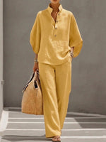 Completo casual da donna con pantaloni larghi | Ideale per l'estate