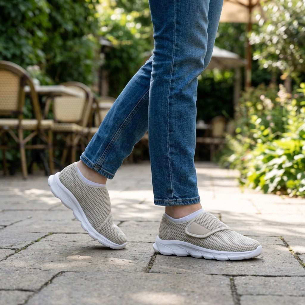 Cesto Confort per Piedi Larghi in Maglia Traspirante da Donna