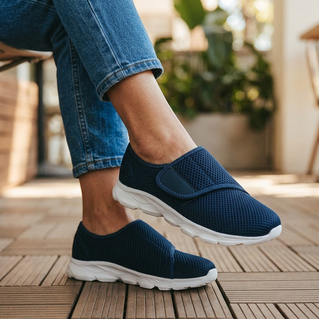 Cesto Confort per Piedi Larghi in Maglia Traspirante da Donna
