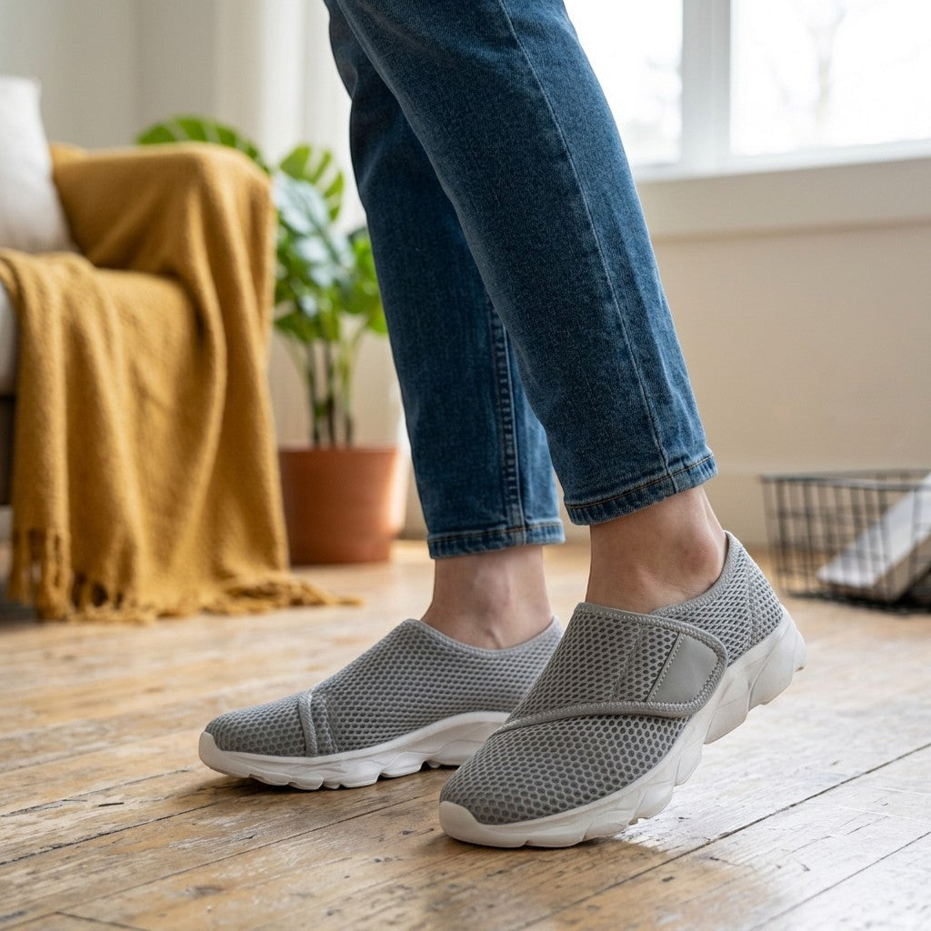 Cesto Confort per Piedi Larghi in Maglia Traspirante da Donna