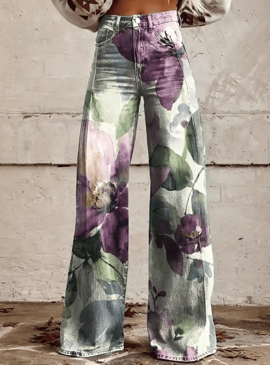 Pantalon à Jambe Large Imprimé pour Femmes - Emilia Lane