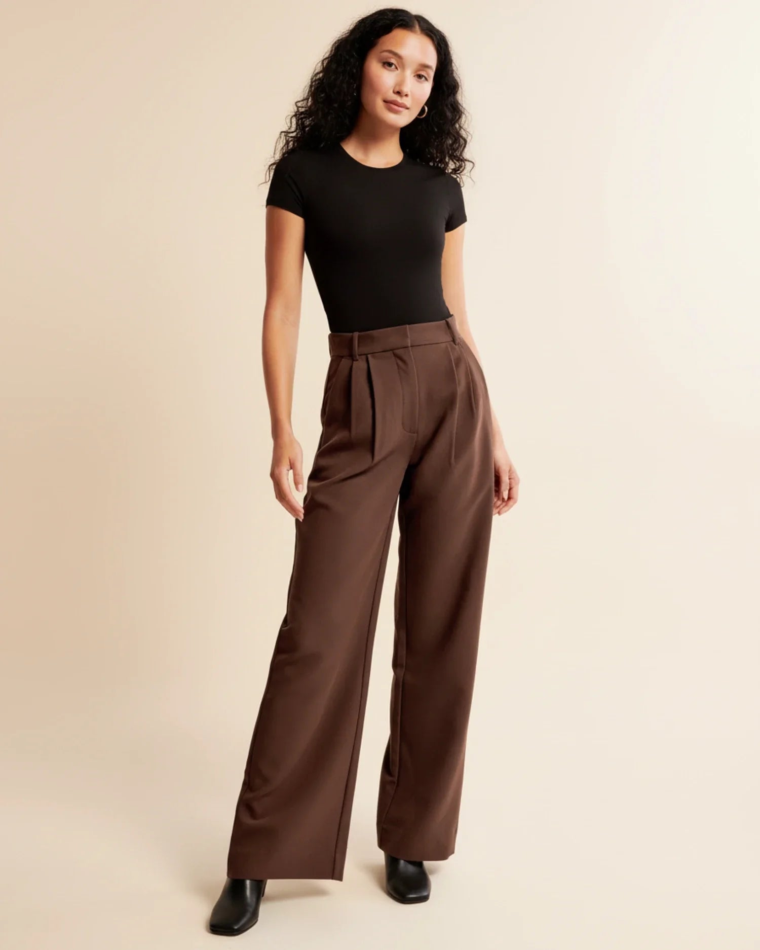 Pantalon à Jambes Larges et Taille Haute pour Femmes - Emilia Lane