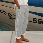Pantalon à Rayures et Boutons pour Femmes - Emilia Lane