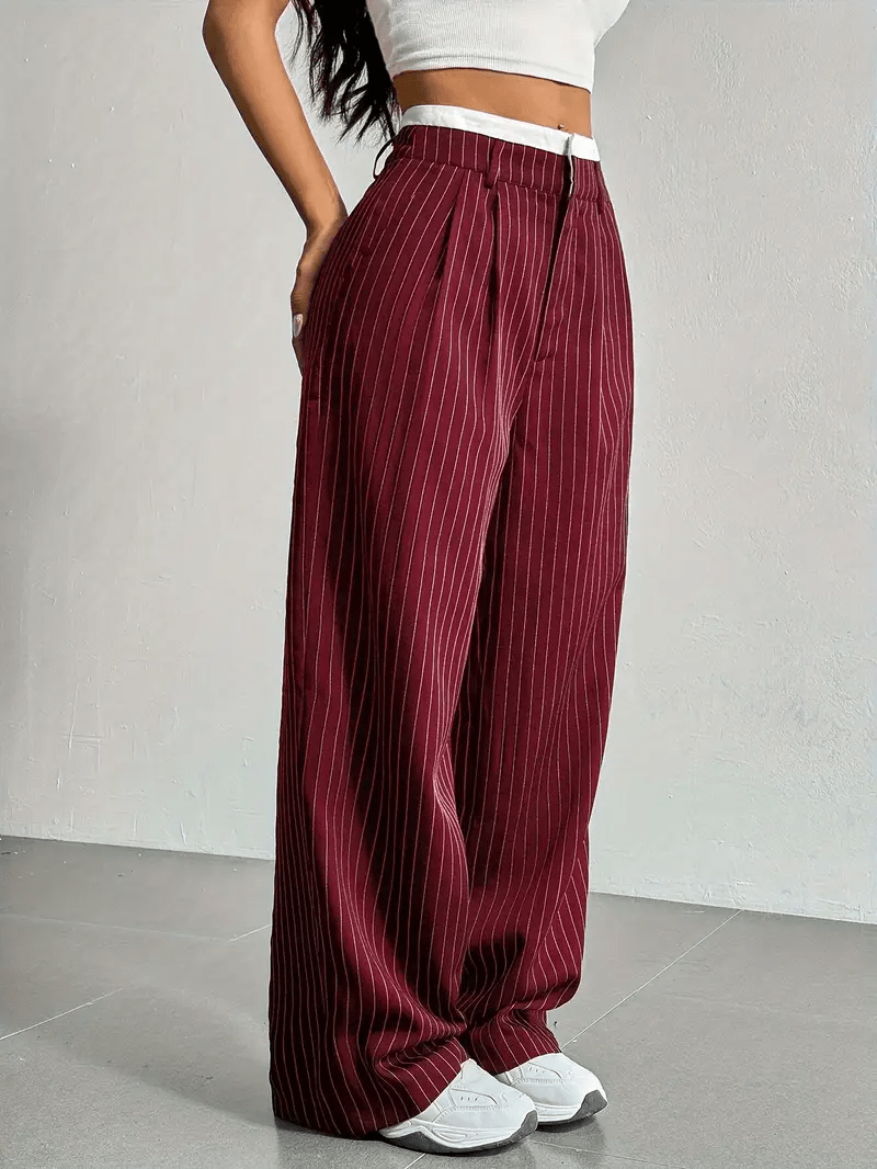 Pantalon Ample à Rayures pour Femmes - Emilia Lane