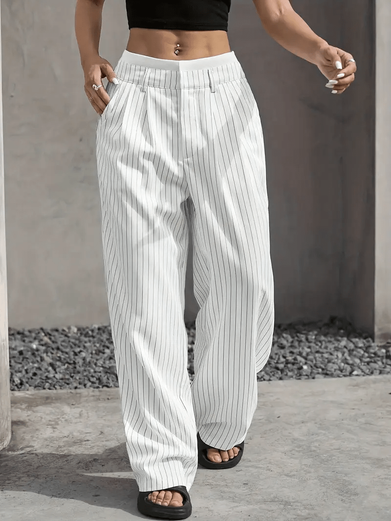 Pantalon Ample à Rayures pour Femmes - Emilia Lane