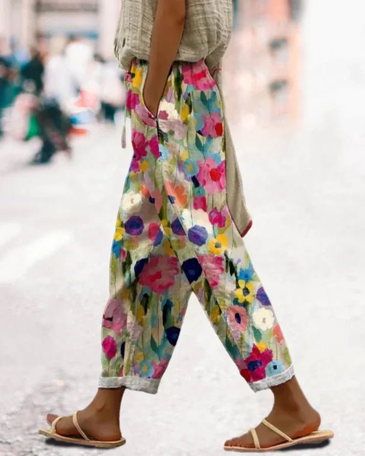 Pantalon Détendu Imprimé Floral pour Femmes - Emilia Lane